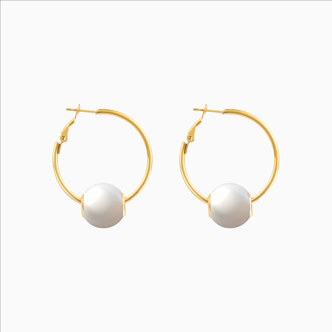 18k gold plated pearl stud earrings for women