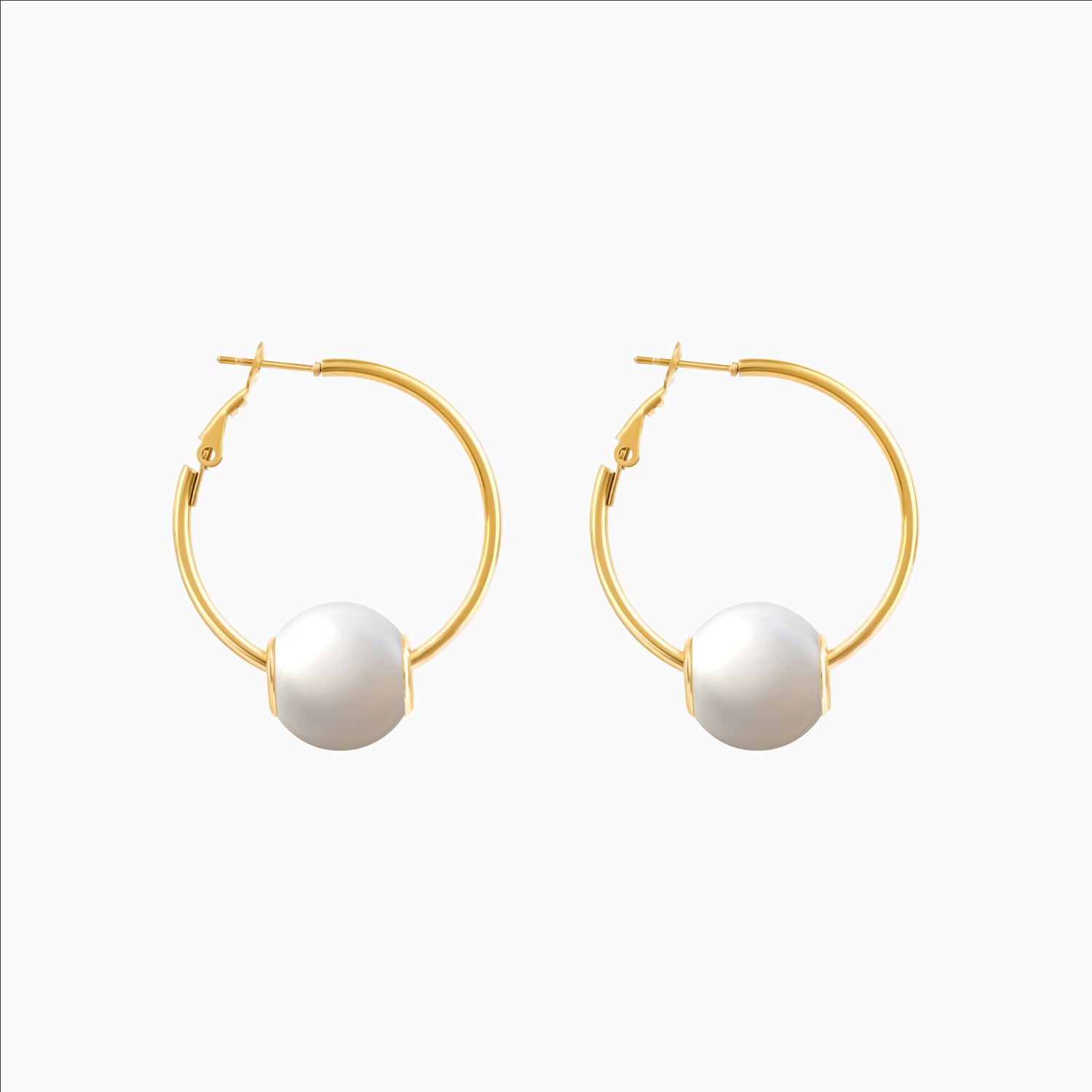 18k gold plated pearl stud earrings for women
