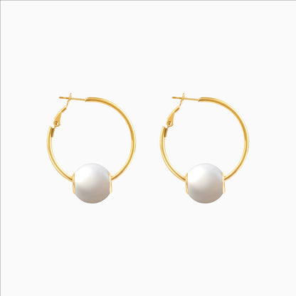 18k gold plated pearl stud earrings for women