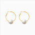 18k gold plated pearl stud earrings for women