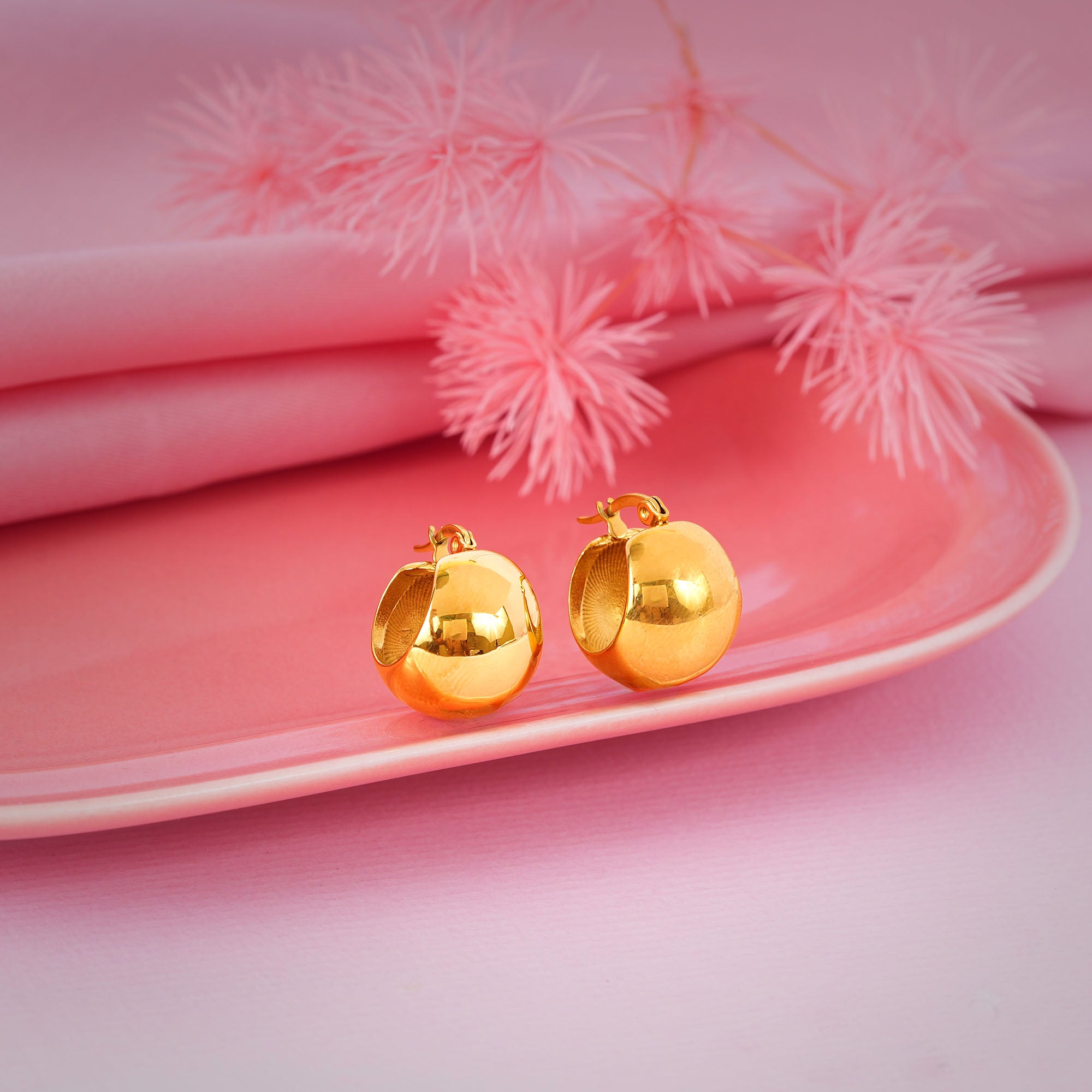 18K Gold Plated Chunky Hoop Earrings