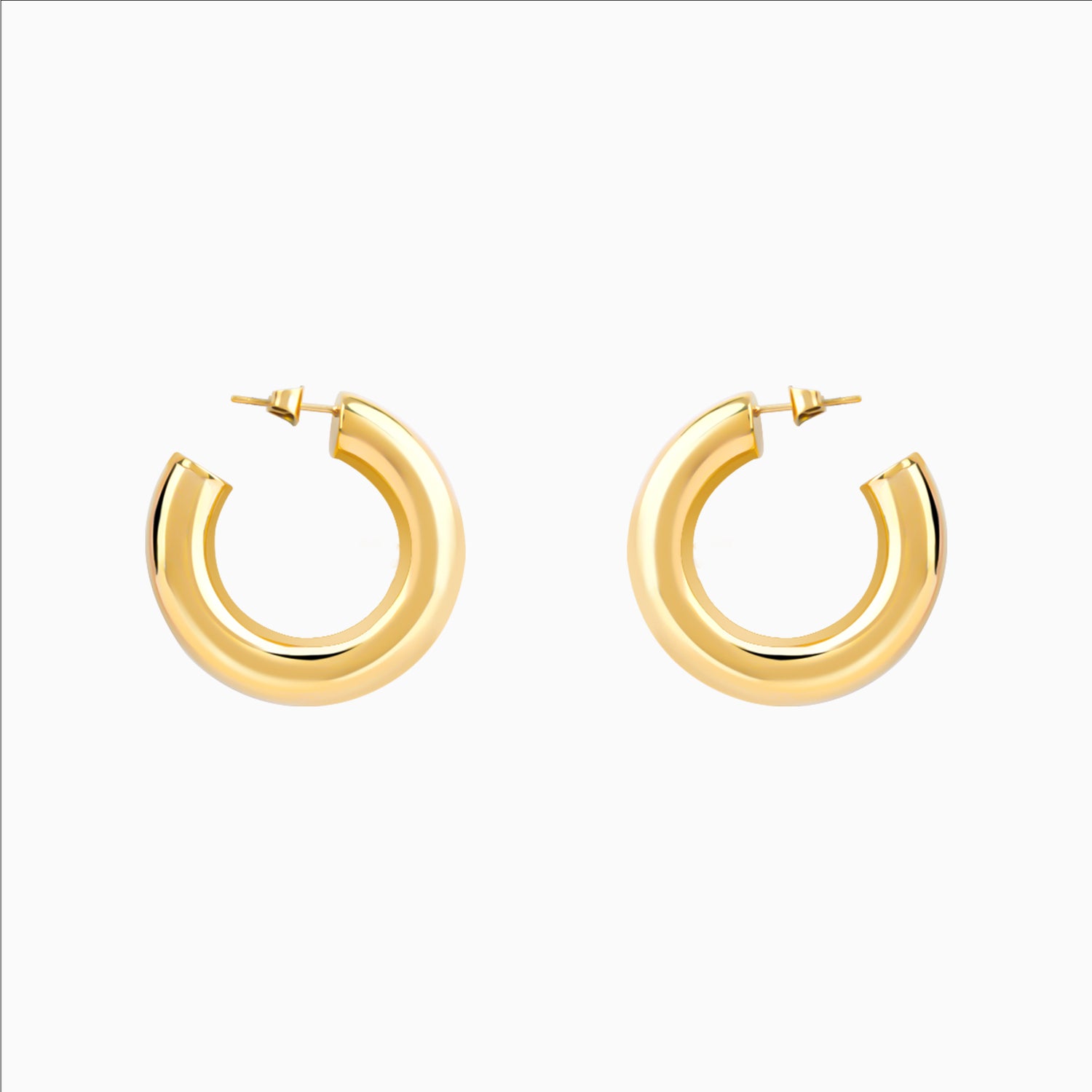 18K gold plated curve hoop earrings