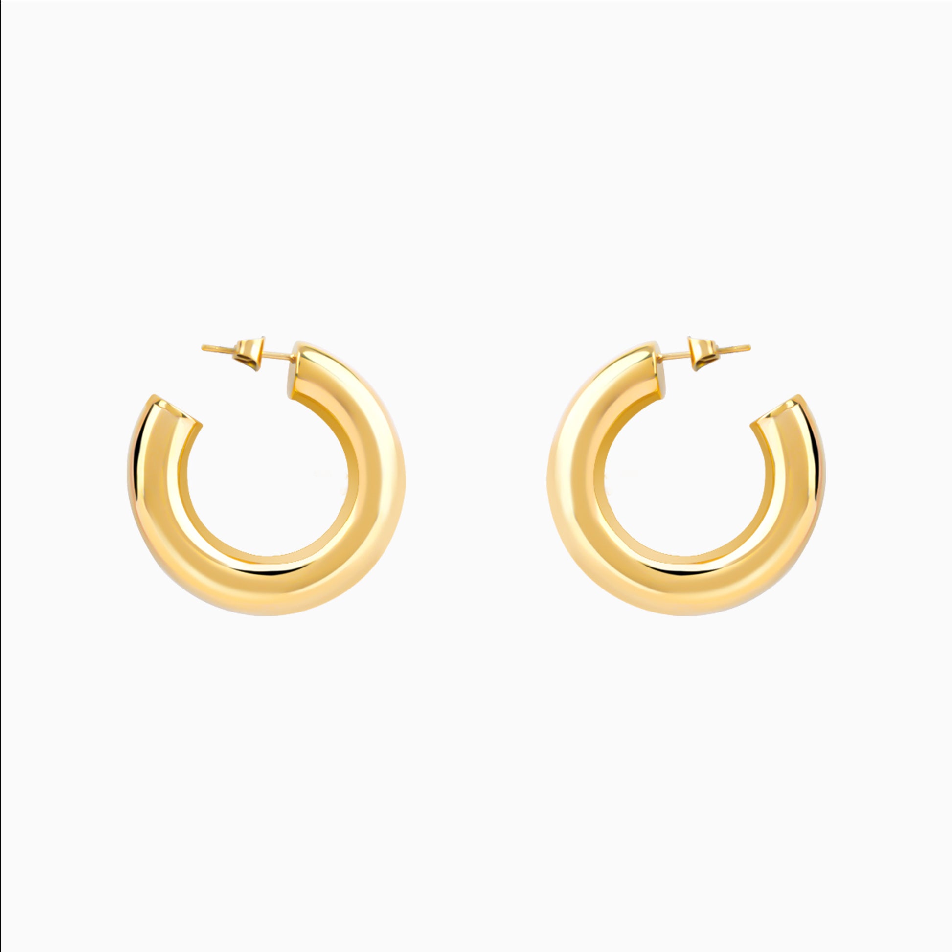 18K gold plated curve hoop earrings