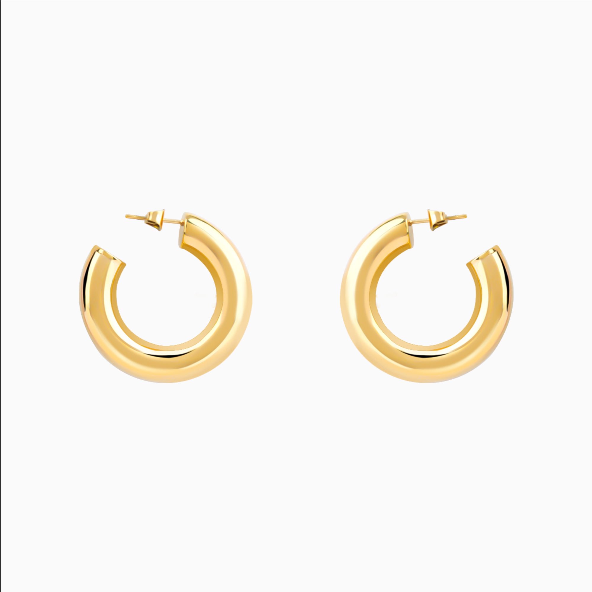 18K gold plated curve hoop earrings