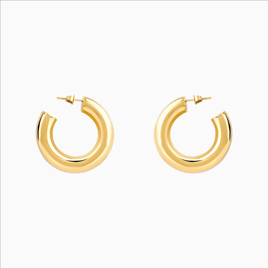 18K gold plated curve hoop earrings