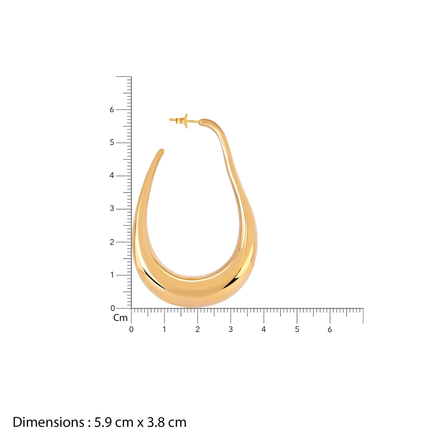 18K Gold Plated Elara Drop Long Hoop Teardrop Earrings