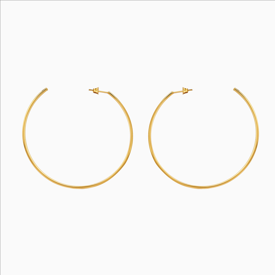 18K gold plated big circle hoop earrings