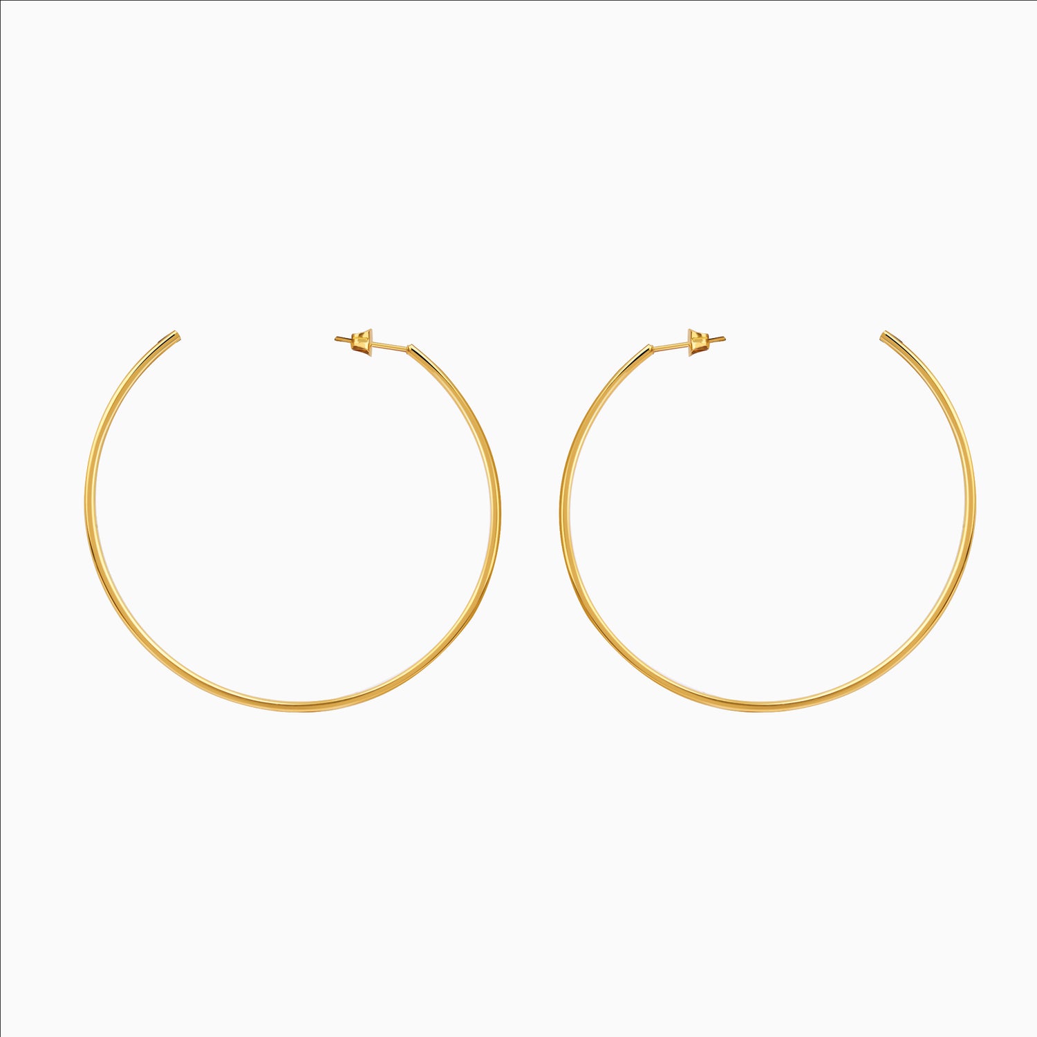 18K gold plated big circle hoop earrings