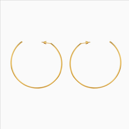 18K gold plated big circle hoop earrings