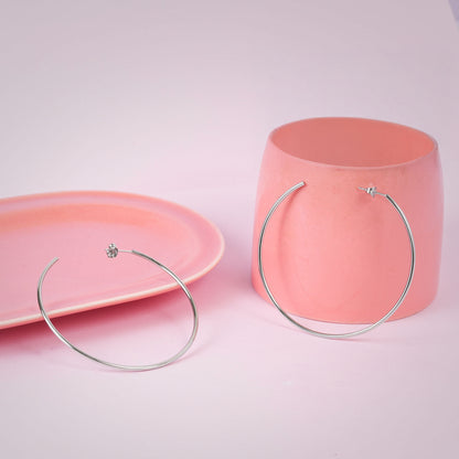 Waterproof silver hoop earrings