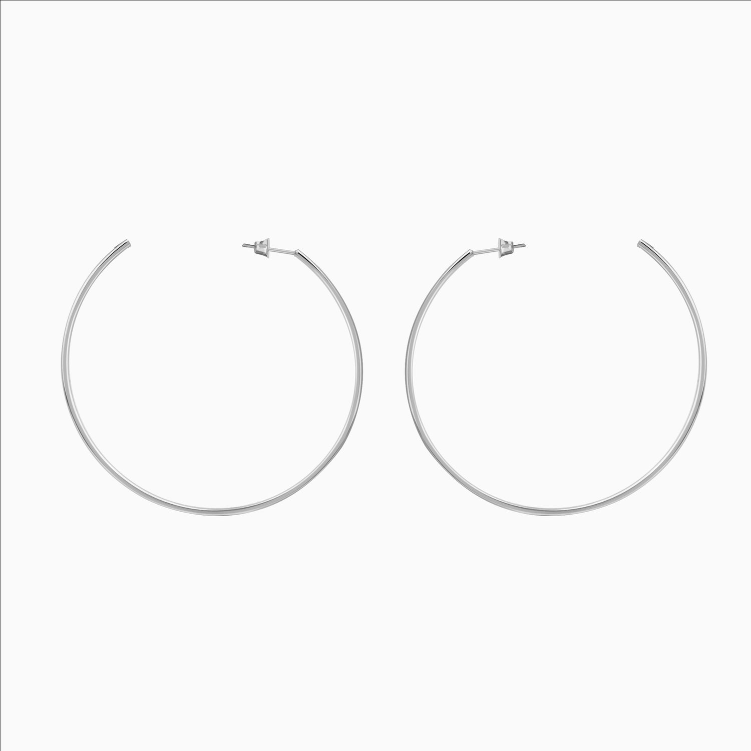 Silver plated big circle hoop earrings