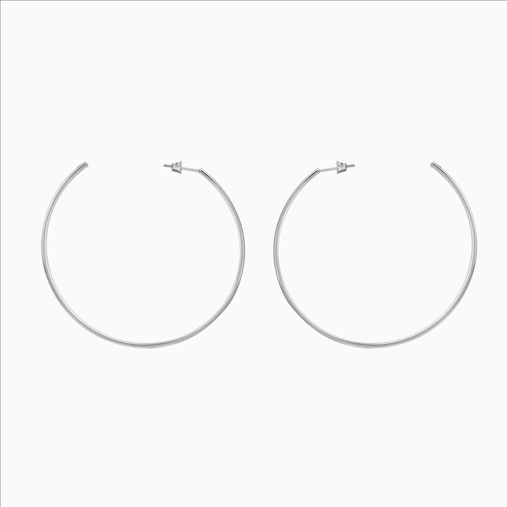 Silver plated big circle hoop earrings
