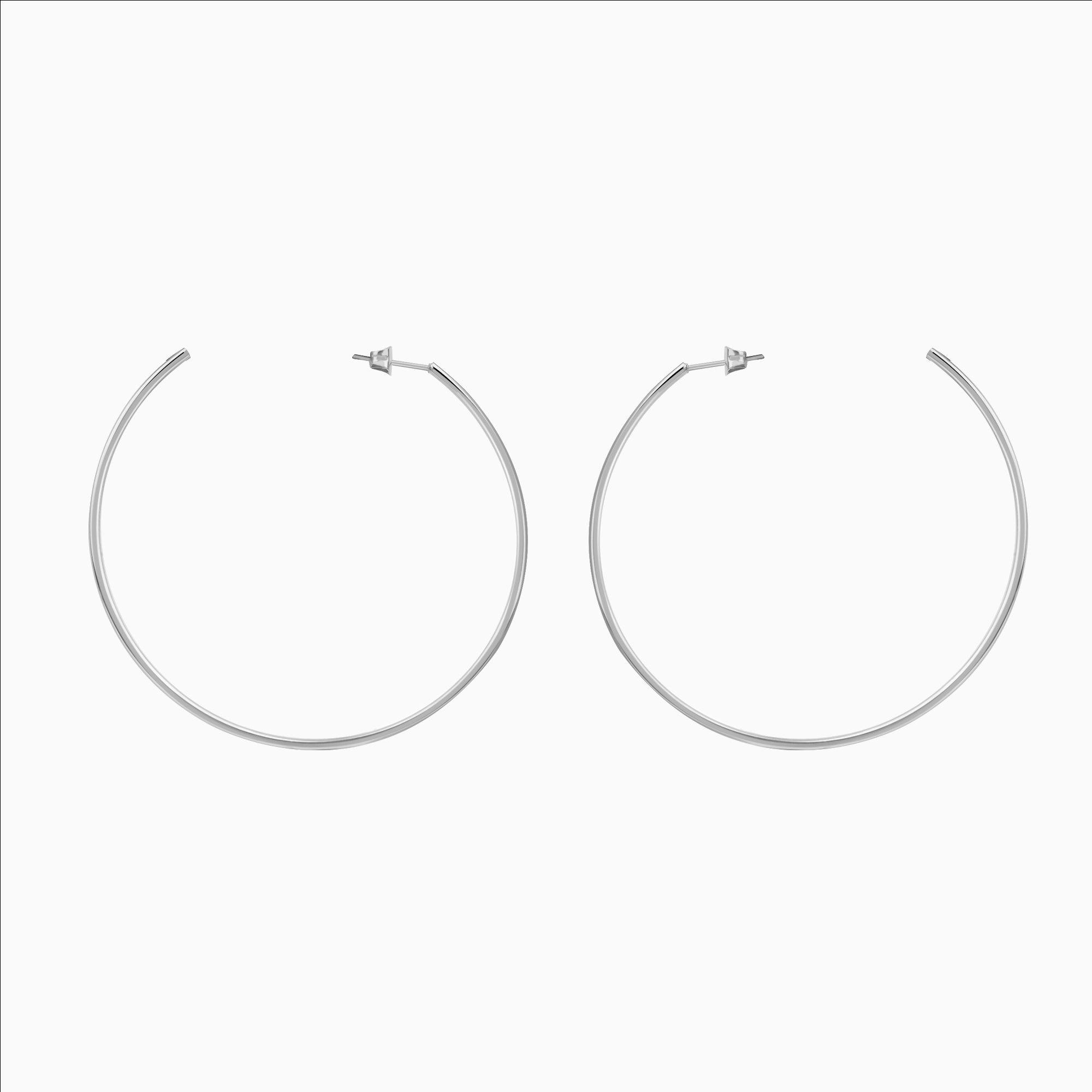 Silver plated big circle hoop earrings
