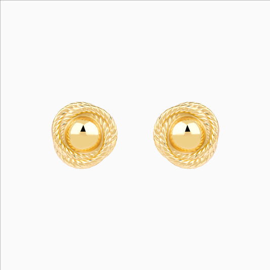 18K gold plated chunky stud earrings screw design