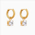18K gold plated Hoop earrings with round zircon pendant