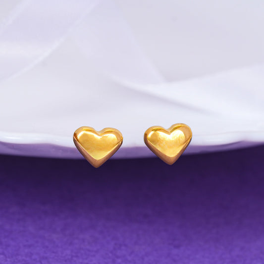 18K Gold Plated Whisper Hearts Small Heart Stud Earrings