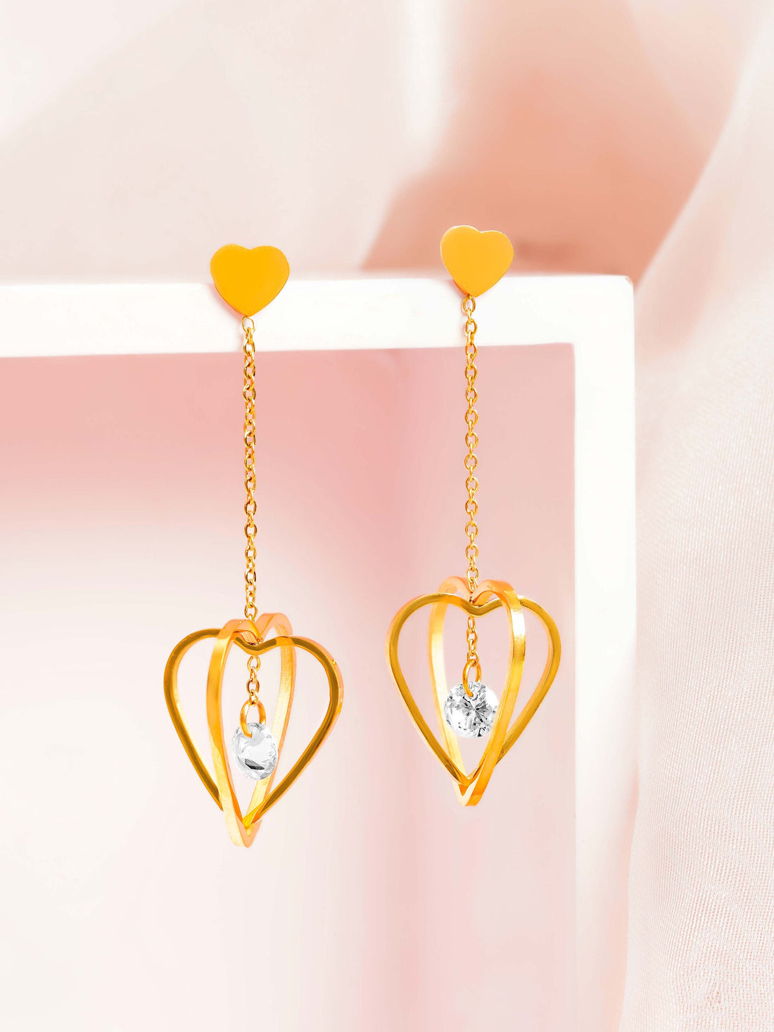 Open Heart Pearl Dangles