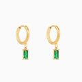 18K Gold Plated Emerald Drop Earrings