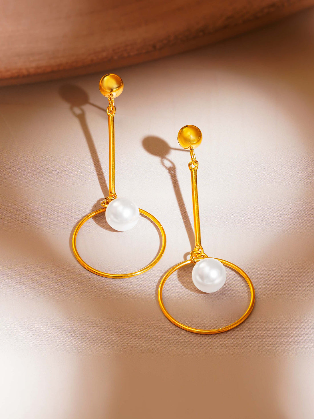 Pearl Ring Dangle Earrings
