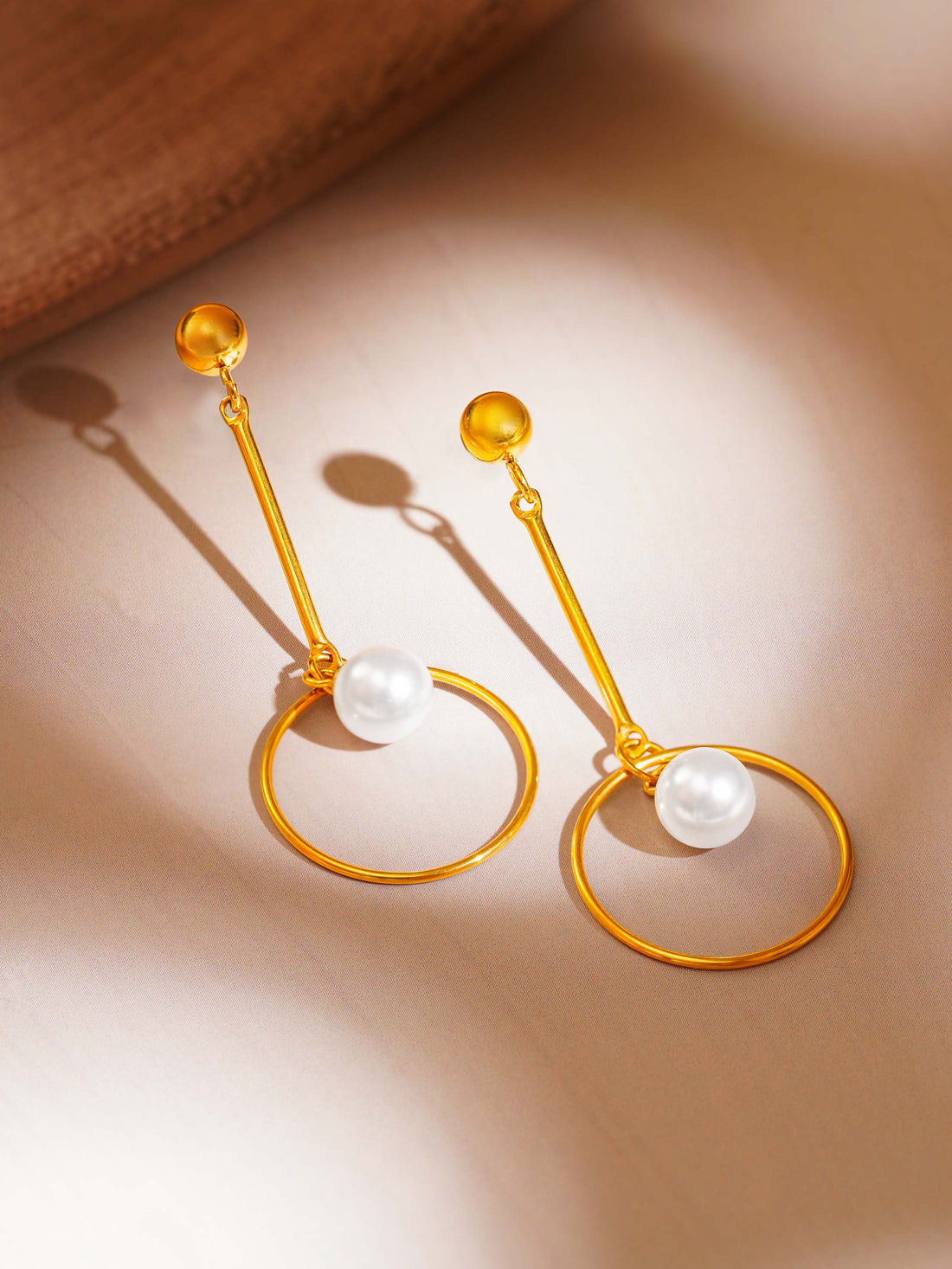 Pearl Ring Dangle Earrings