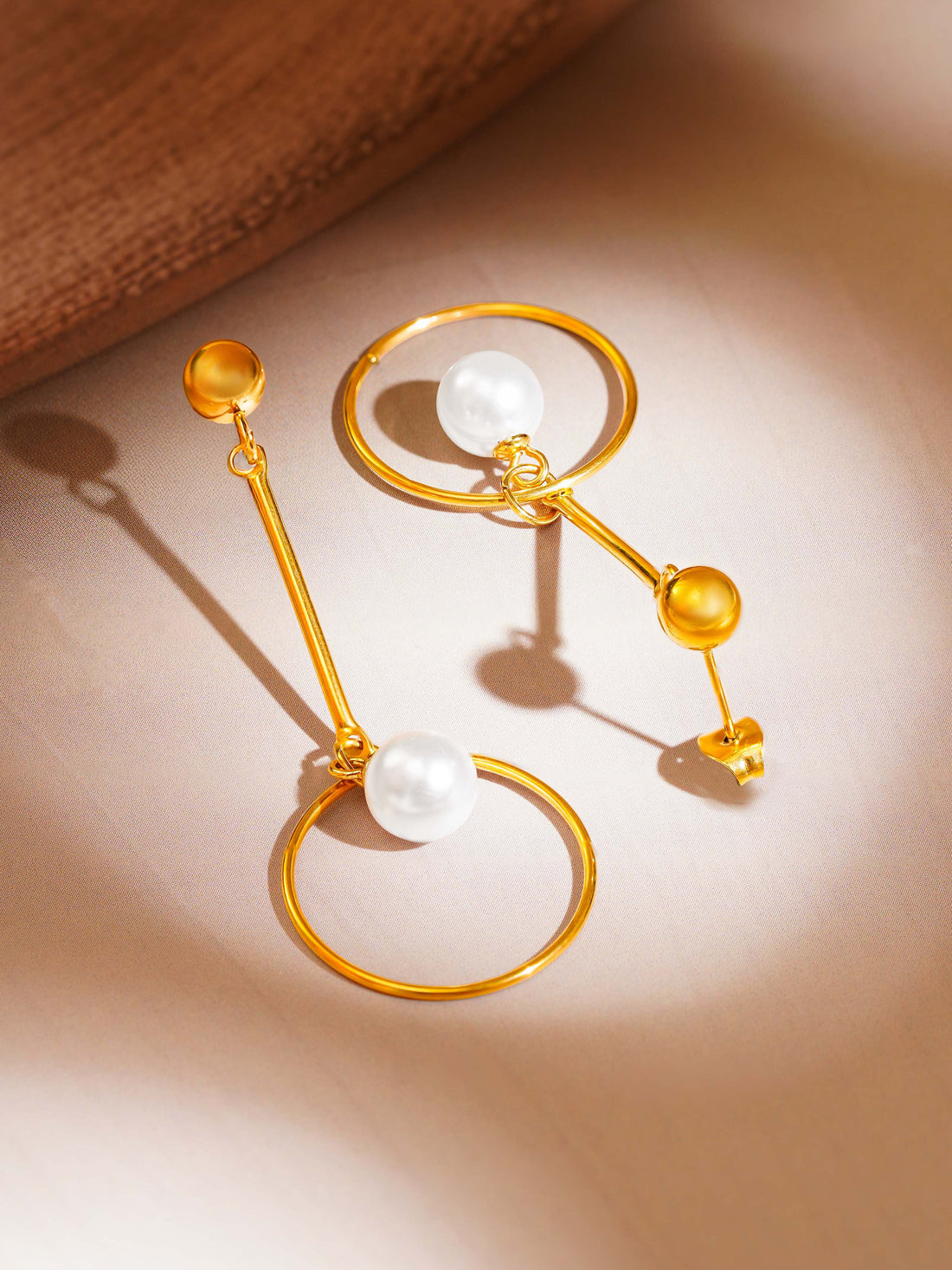 Pearl Ring Dangle Earrings
