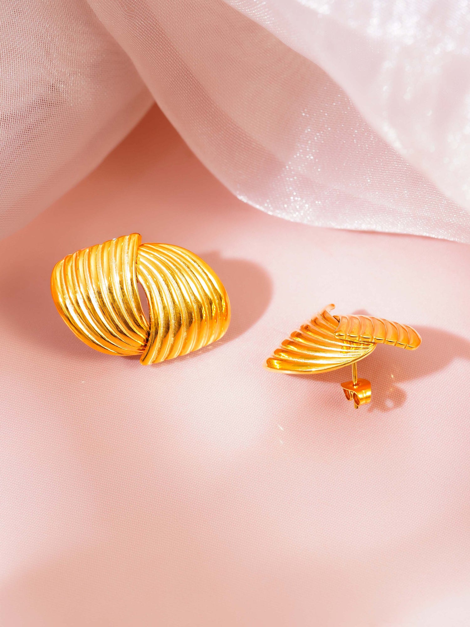 18K Gold Plated Golden Wings Stud Earrings