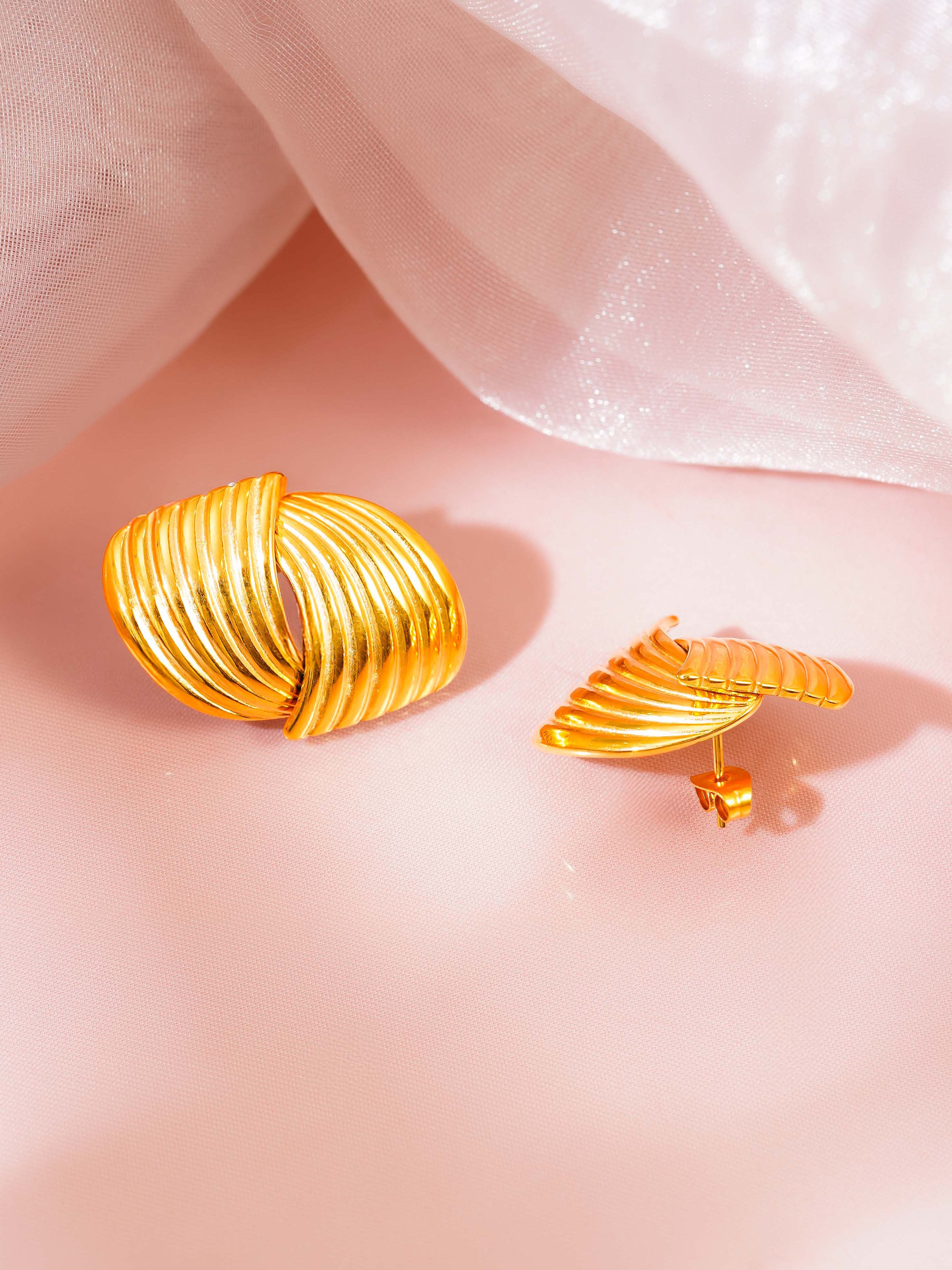 18K Gold Plated Golden Wings Stud Earrings