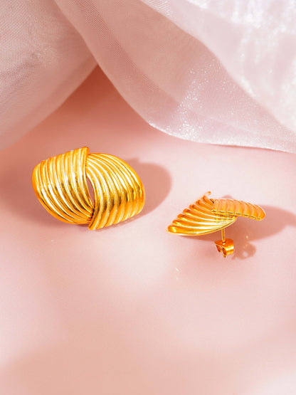 18K Gold Plated Golden Wings Stud Earrings