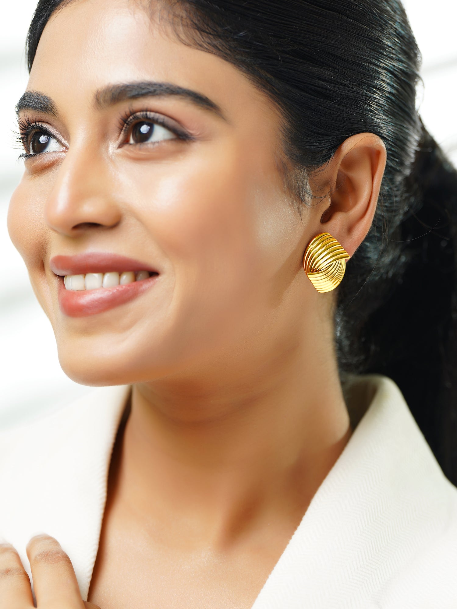 18K Gold Plated Golden Wings Stud Earrings
