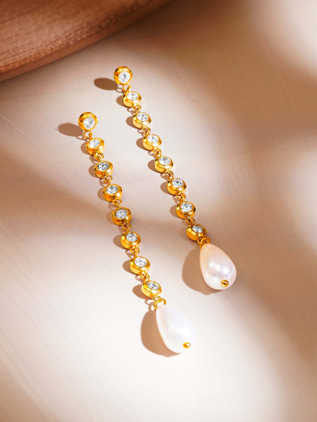 Crystal Pearl Tassel Earrings