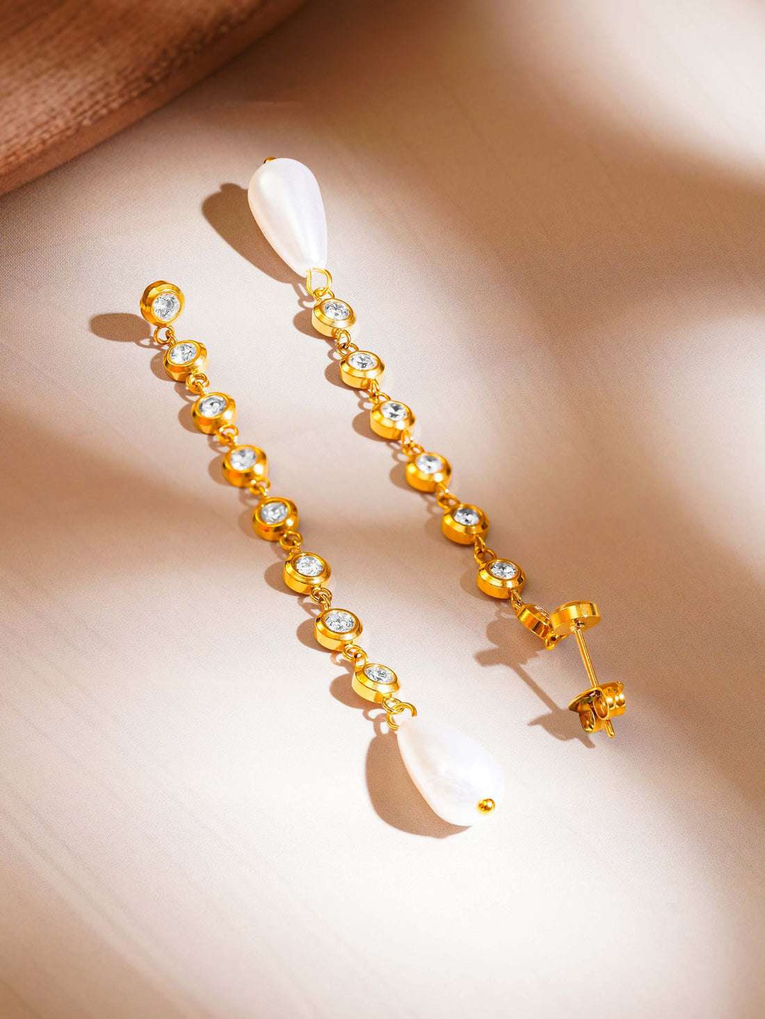 Crystal Pearl Tassel Earrings