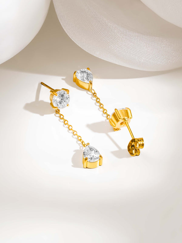 Crystal Chain Drop Earrings