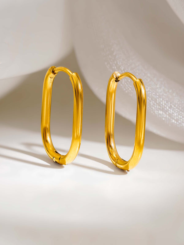 Slim Oval Hoop Earrings