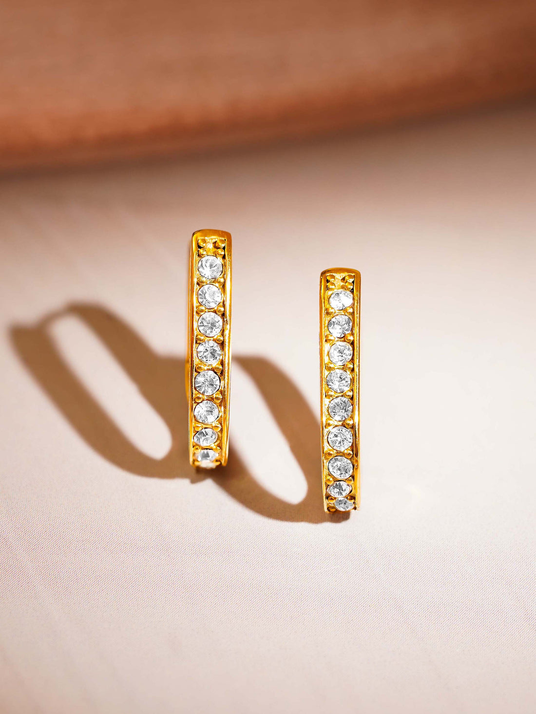 Zircon Oval Huggie Hoops