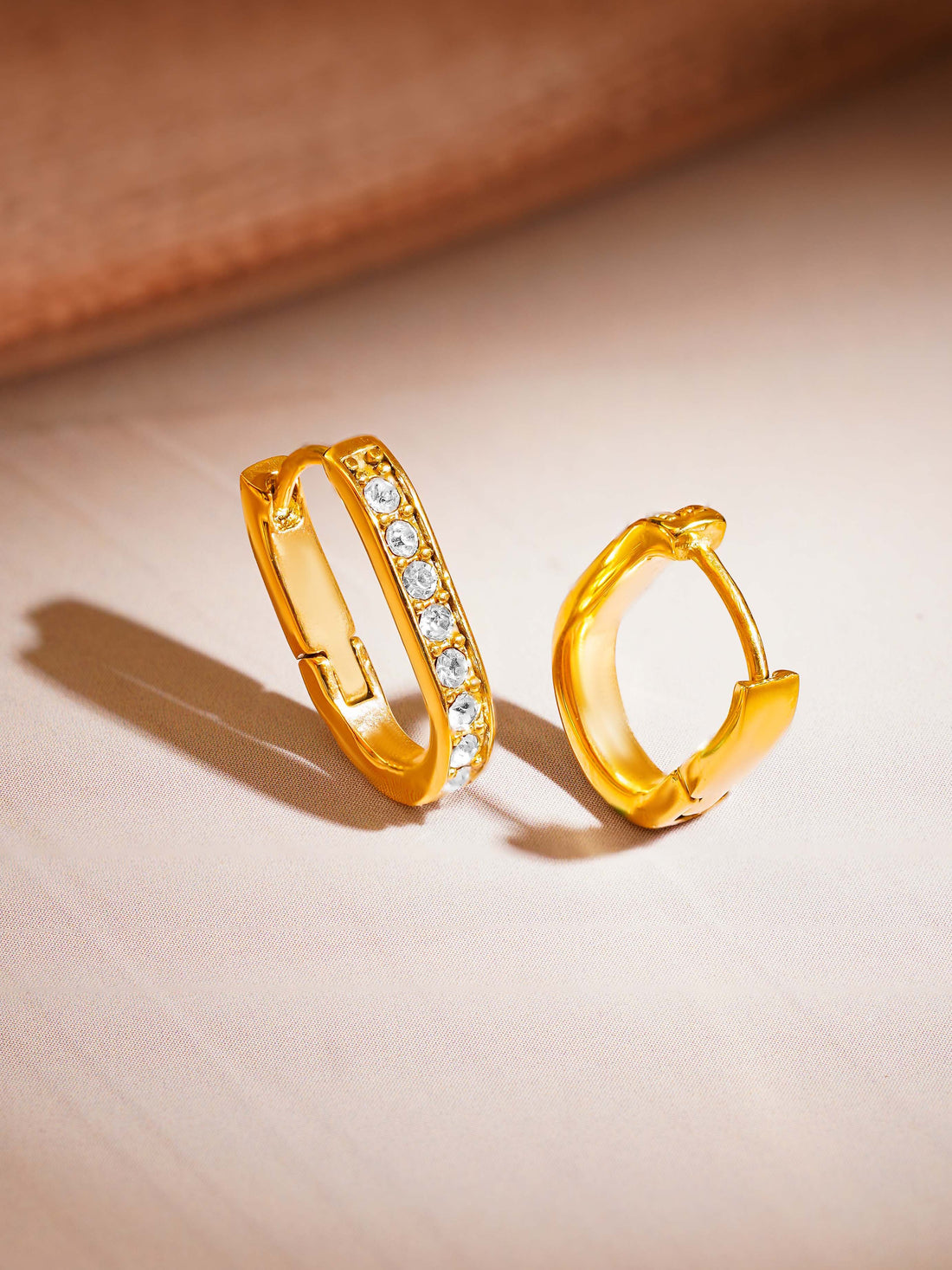 Zircon Oval Huggie Hoops