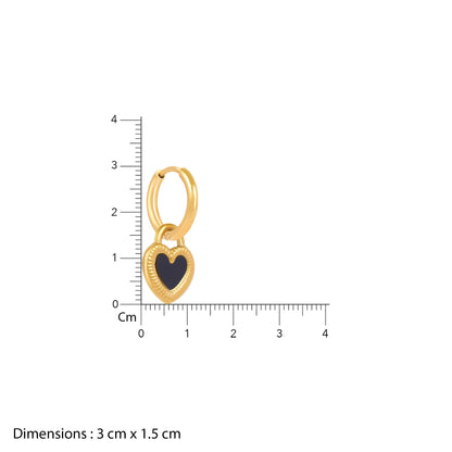 18K Gold Plated Black and White Heart Jewellery Set