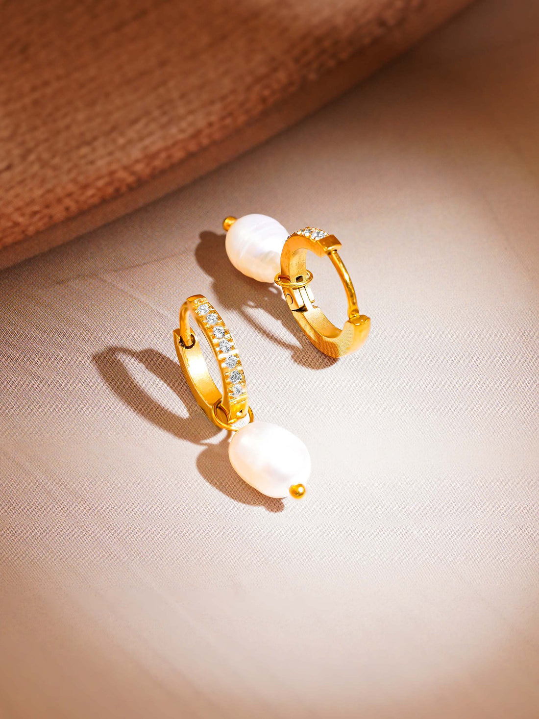 Zircon Pearl Drop Huggies