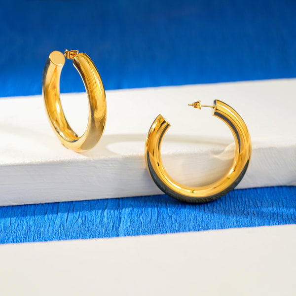 Chunky Half Hoop Earrings