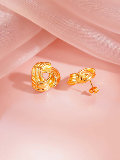 18K Gold Plated Knot Stud Earrings