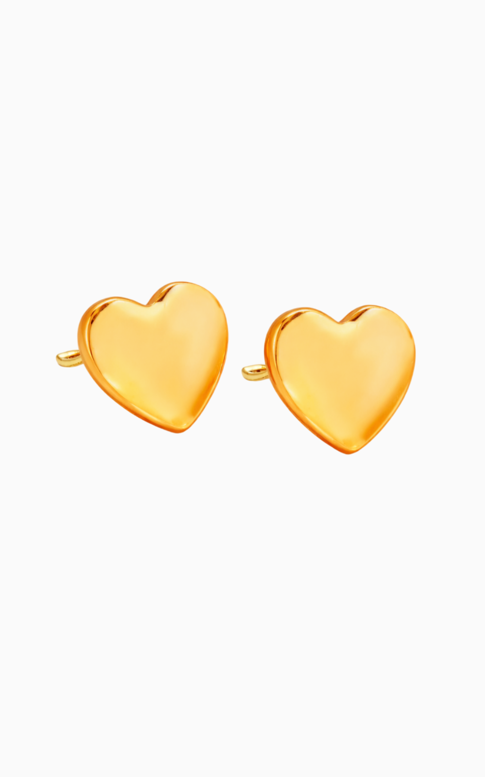 18K Gold Plated Glossy Heart Stud Earrings