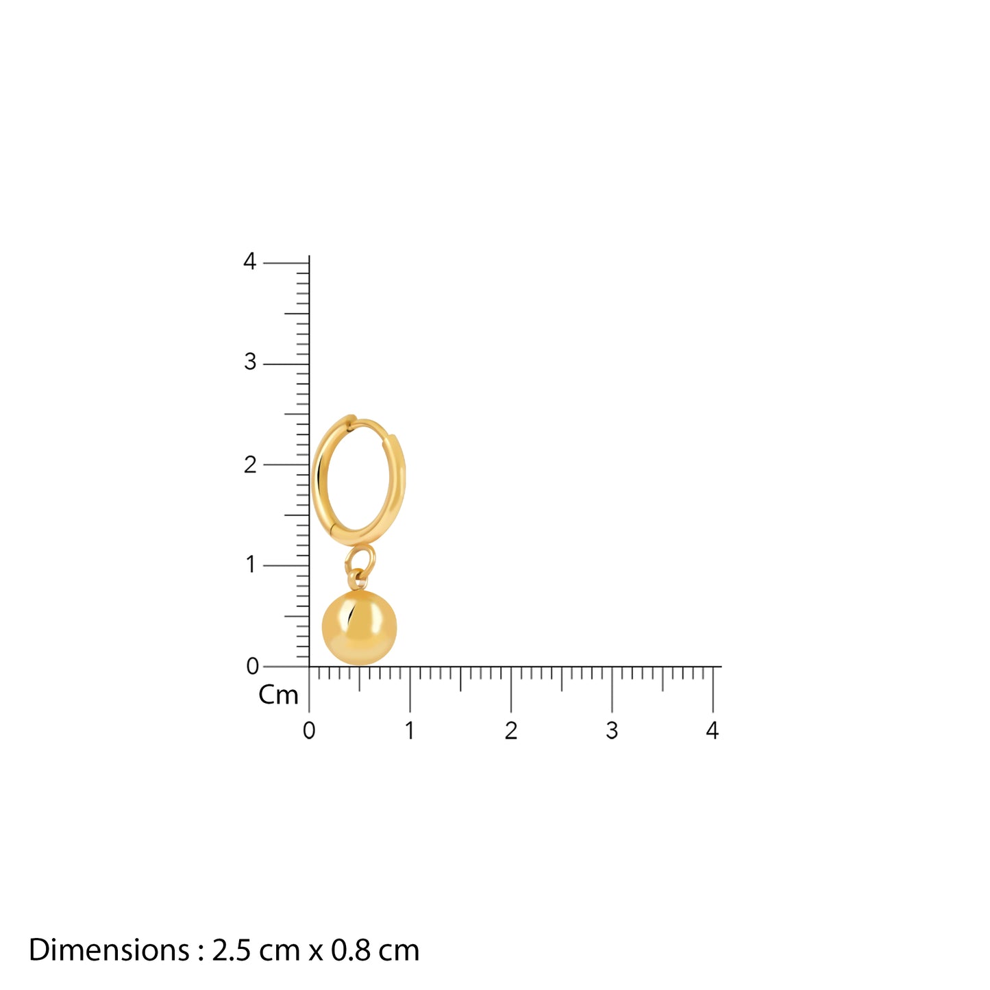 18K Gold Plated Golden Orb Hoop Earrings