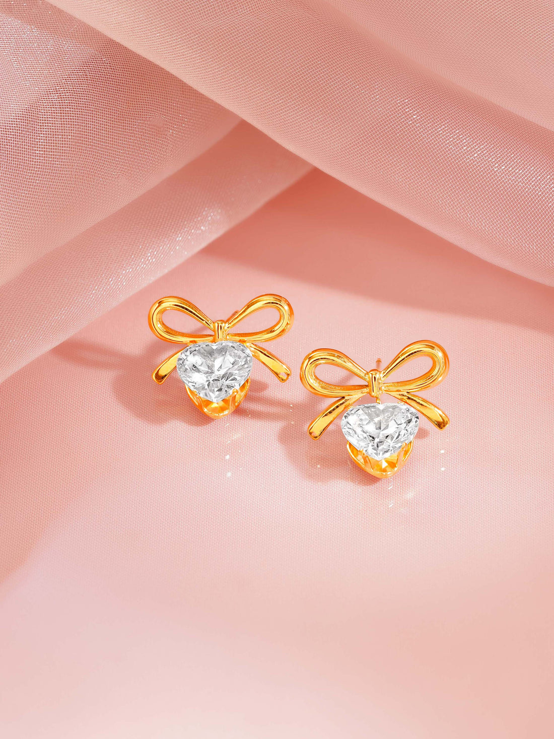 Bow Heart Crystal Drops