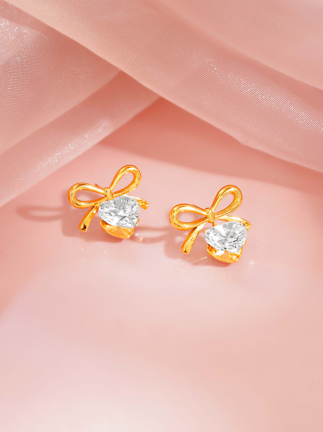 Bow Heart Crystal Drops