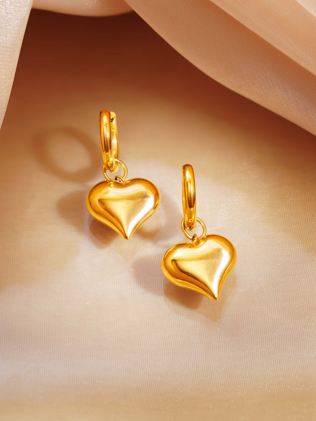 Big Heart Drop Earrings