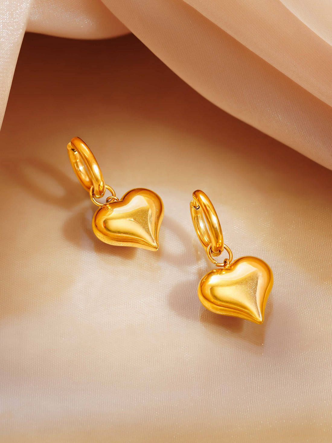 Big Heart Drop Earrings