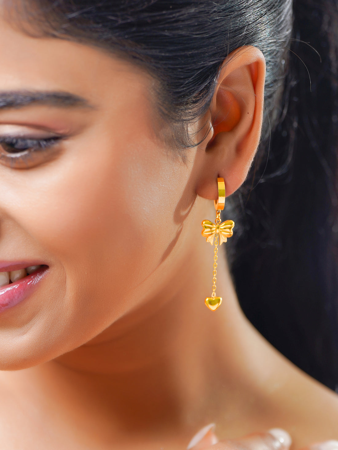 Sweetheart Bow Tassel Earrings