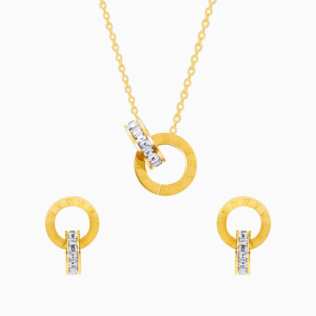 18K Gold Plated Golden Orbit Jewellery Set