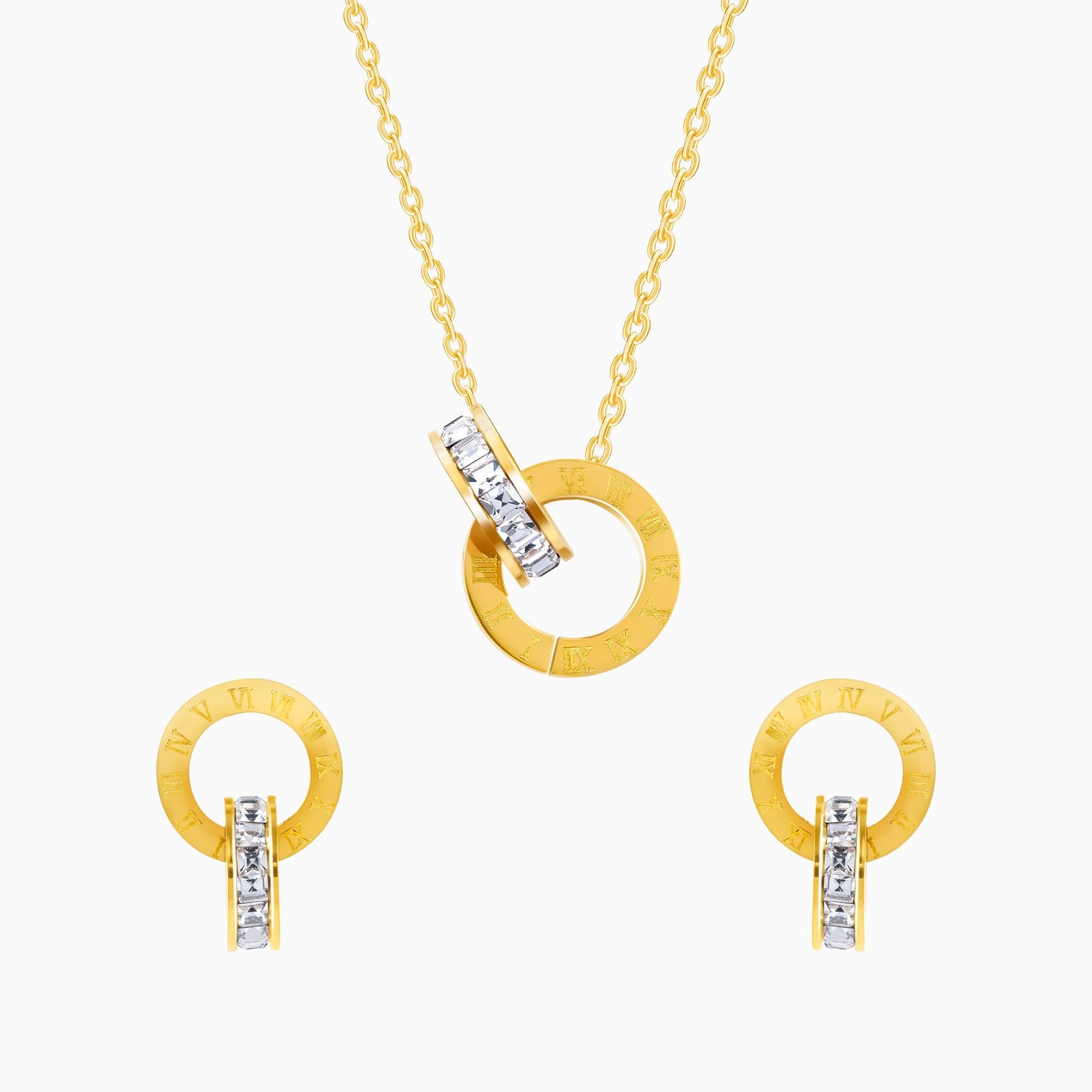 18K Gold Plated Golden Orbit Jewellery Set