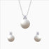Lustrous Bond pearl necklace and earrings in silver