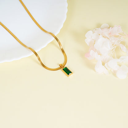 18K Gold Plated Emerald Whisper Jewellery Set